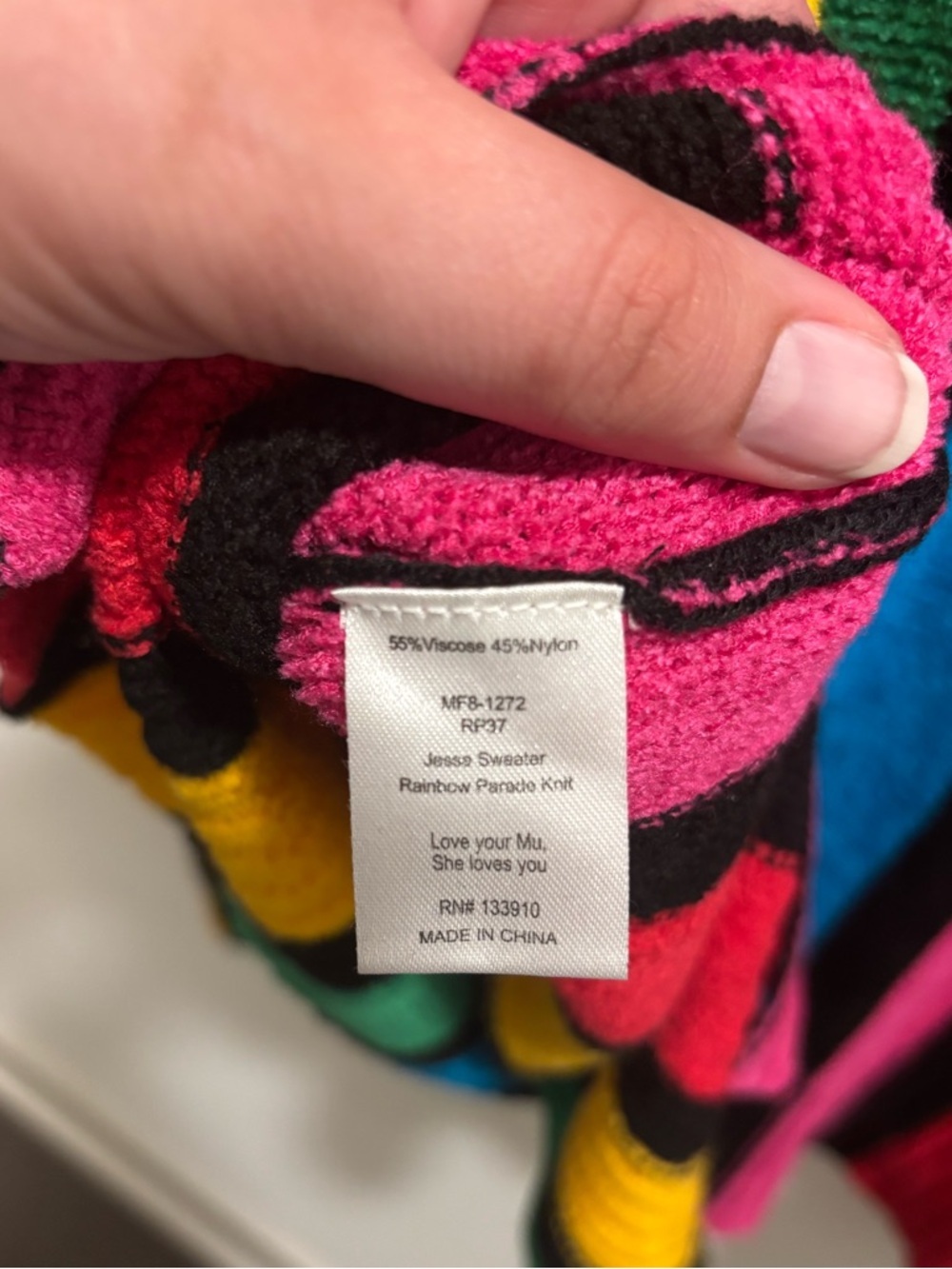 Show Me Your Mumu Sweater in Rainbow, size S - Picture 7 of 7